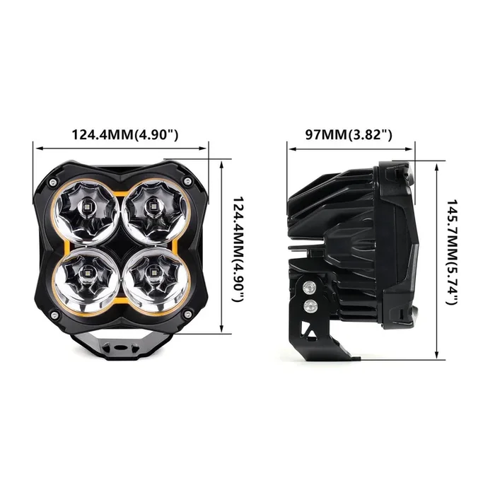 XKGlow Spot Beam Offroad Cube Lights – 48 Watts 5 inches 1pc or 2pc