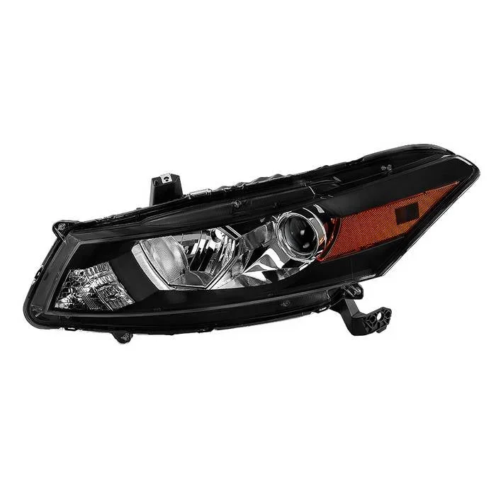 Xtune Headlights Honda Accord Coupe (08-10) [Halogen Only] Black w/ Amber Turn Signal Lights
