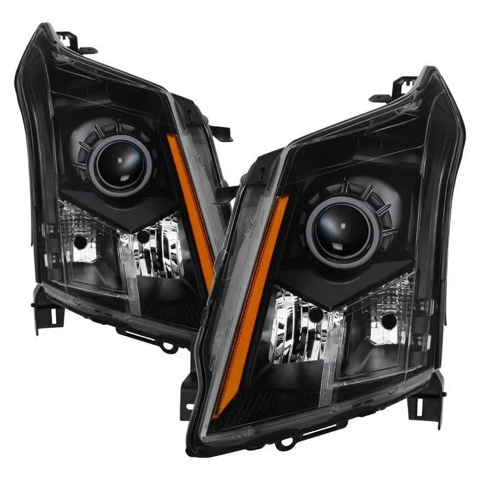 Xtune Projector Headlights Cadillac SRX (10-14) [OE Style – Halogen Model] Black or Chrome w/ Amber Turn Signal Light