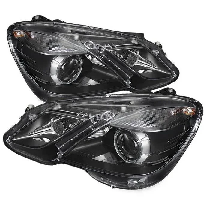 Xtune Projector Headlights Mercedes E350 E550 E63 4/5Dr (10-12) [OE Style w/ AFS. HID fit] Black w/ Amber Turn Signal Light